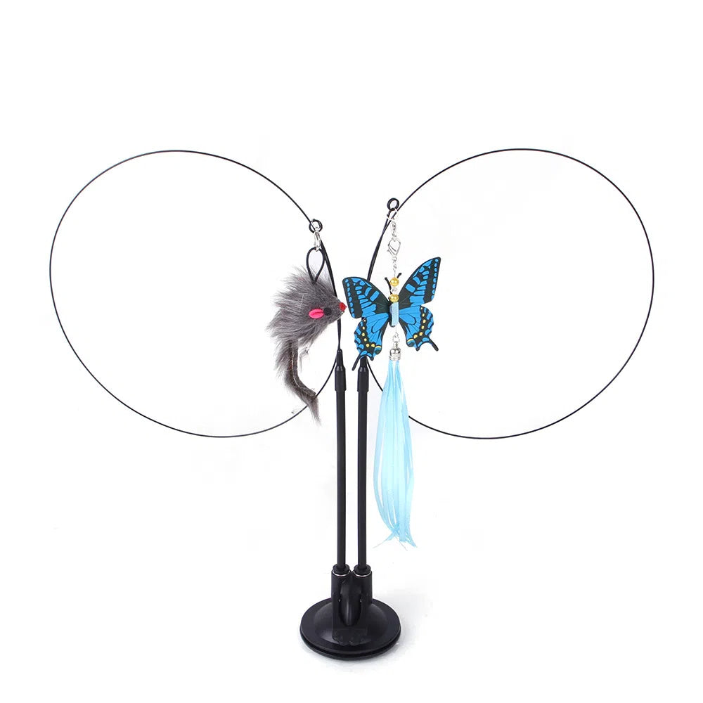 Suction Cup Cat Toy With Interchangeable Attachments