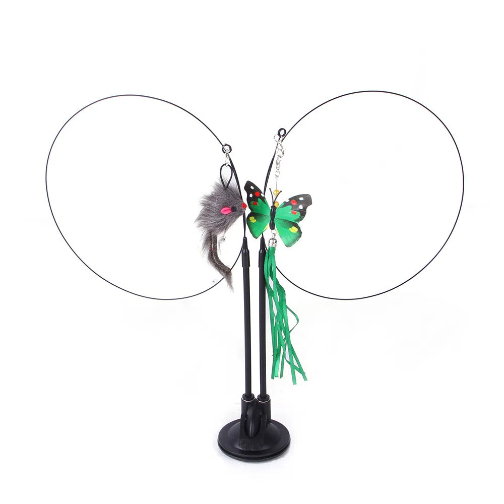 Suction Cup Cat Toy With Interchangeable Attachments