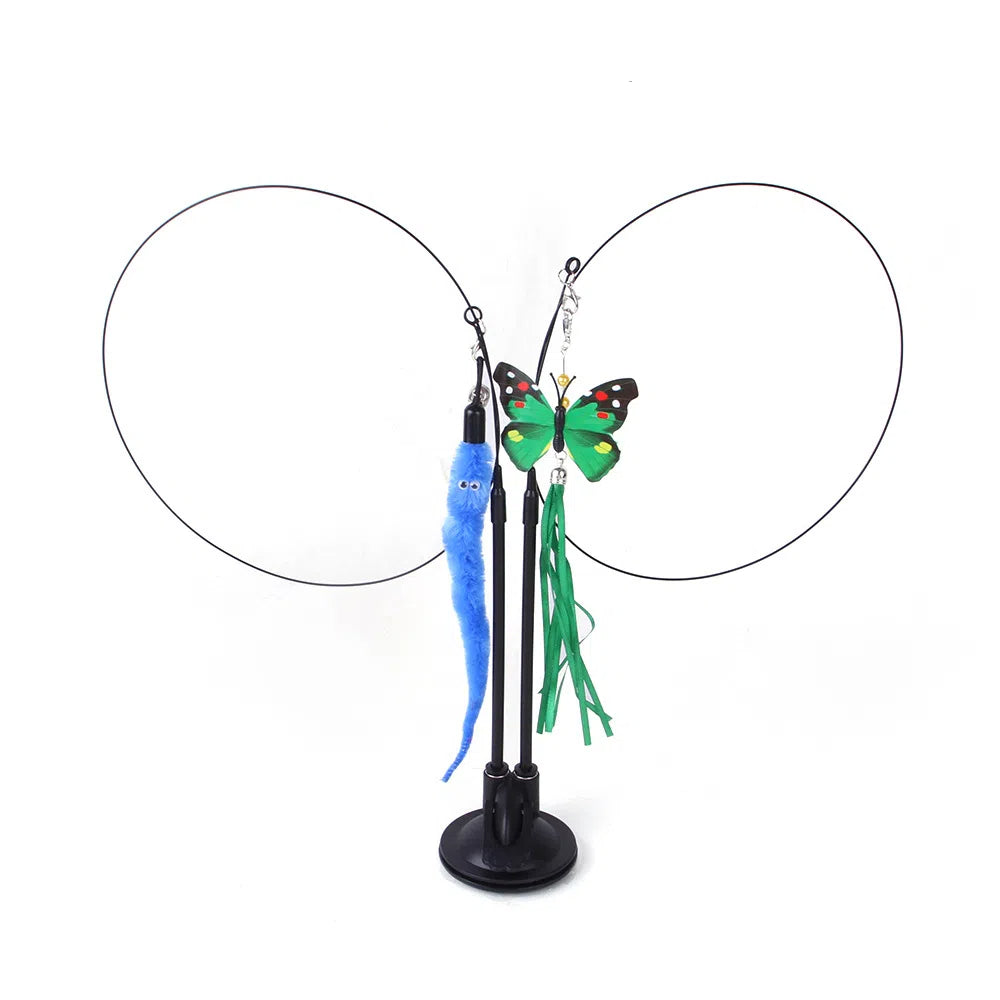 Suction Cup Cat Toy With Interchangeable Attachments