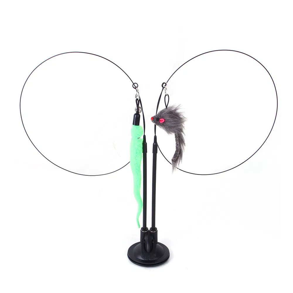 Suction Cup Cat Toy With Interchangeable Attachments