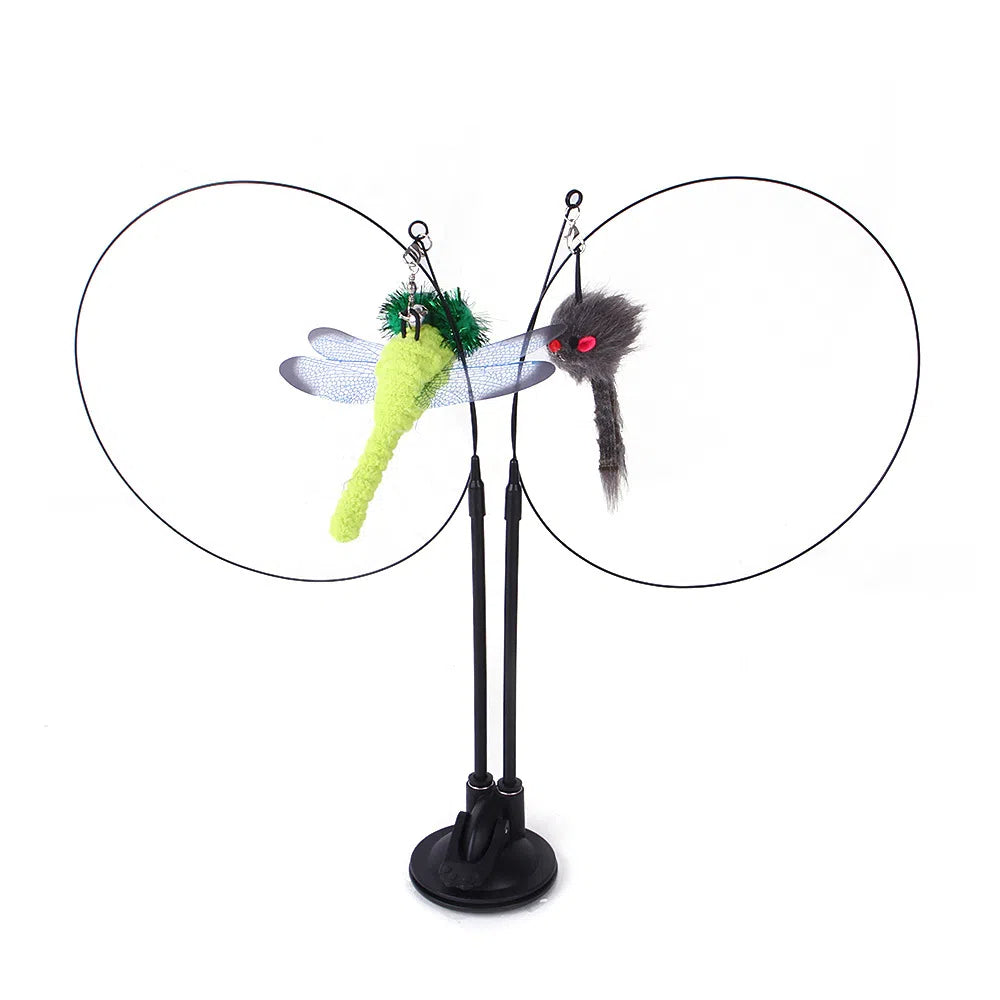 Suction Cup Cat Toy With Interchangeable Attachments