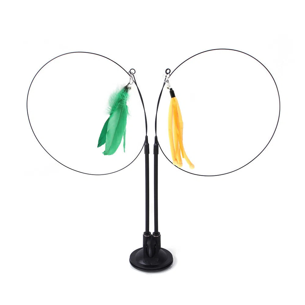 Suction Cup Cat Toy With Interchangeable Attachments