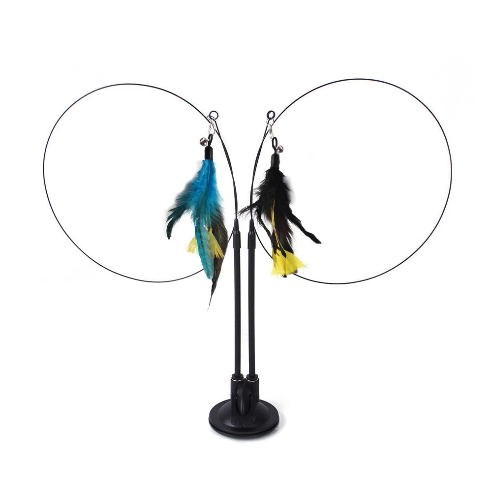 Suction Cup Cat Toy With Interchangeable Attachments