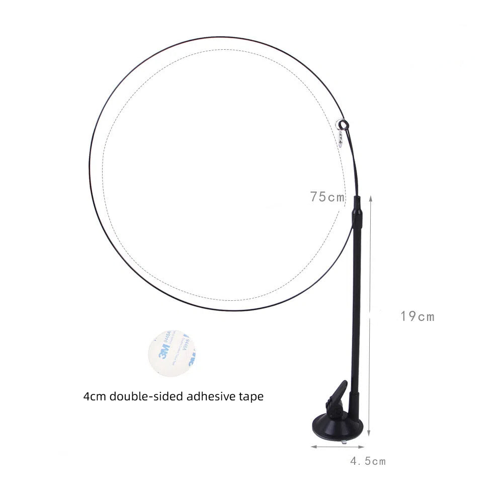 Suction Cup Cat Toy With Interchangeable Attachments