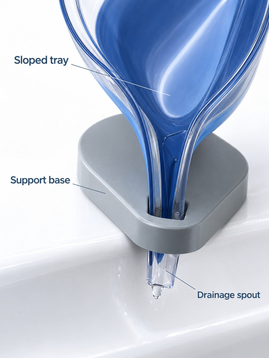 Suction Cup Soap Dish with Drainage for Sink Edges