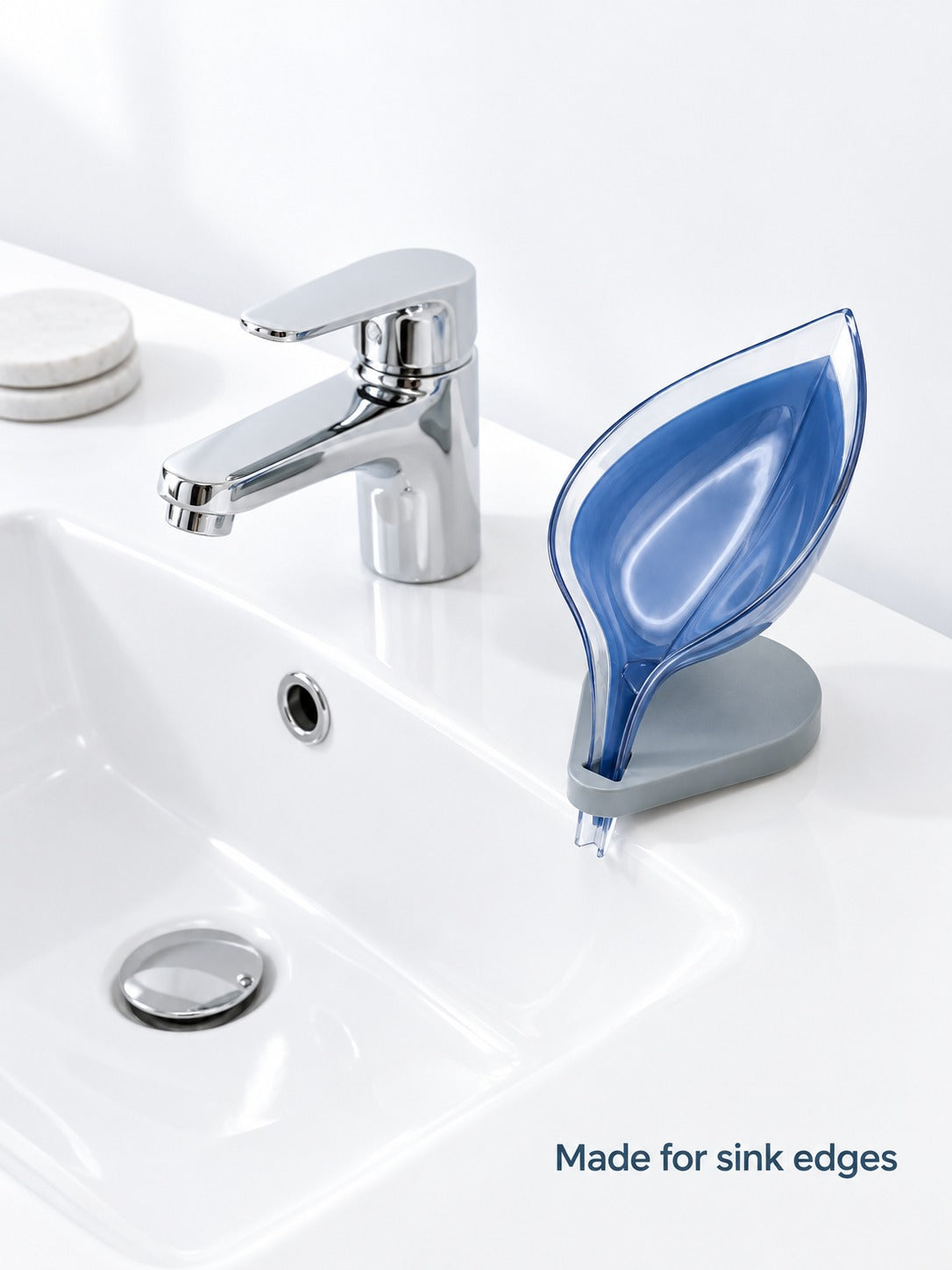 Suction Cup Soap Dish with Drainage for Sink Edges
