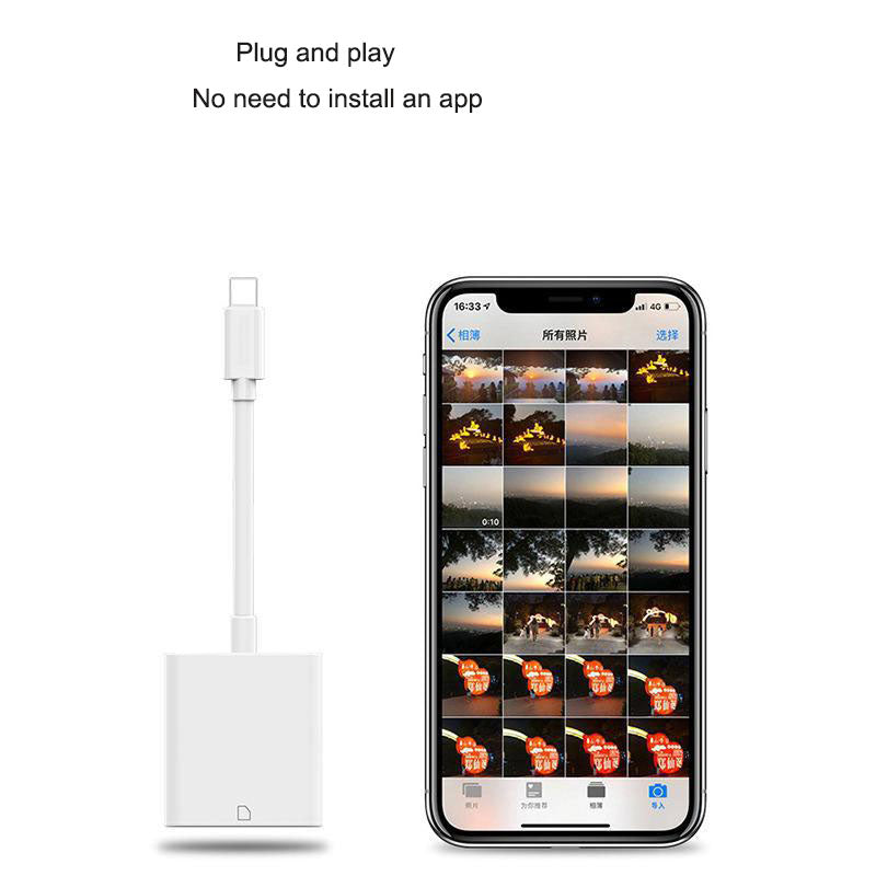 SD and microSD Card Reader for iPhone, No App Needed