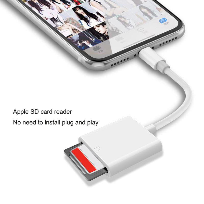 SD and microSD Card Reader for iPhone, No App Needed