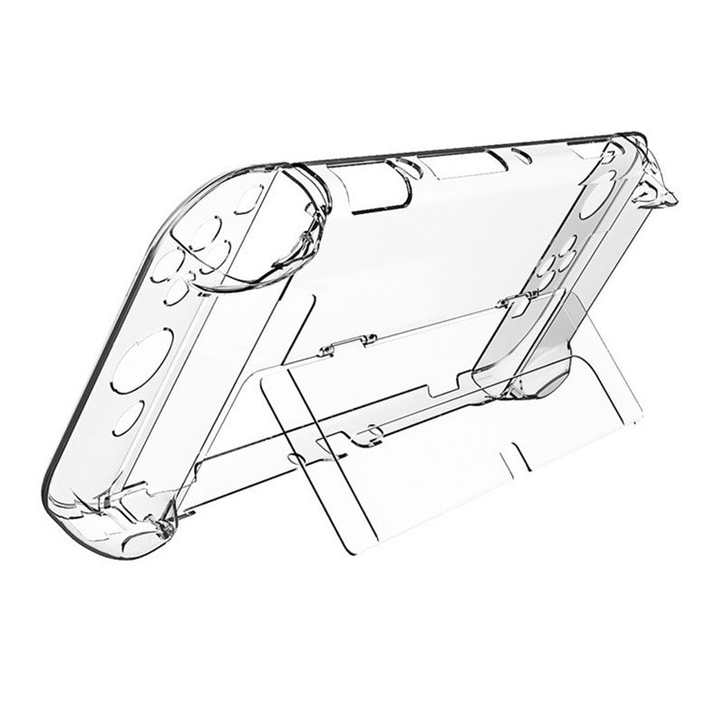 Crystal Clear Switch OLED Case with Kickstand & Joy-Con