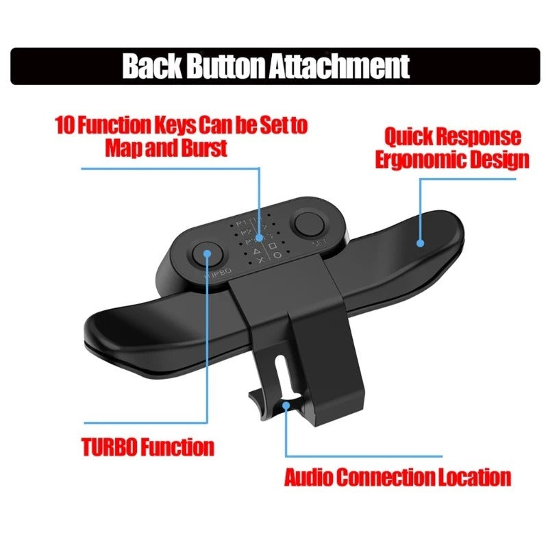 PS4 Controller Back Paddles with Turbo and Burst Fire