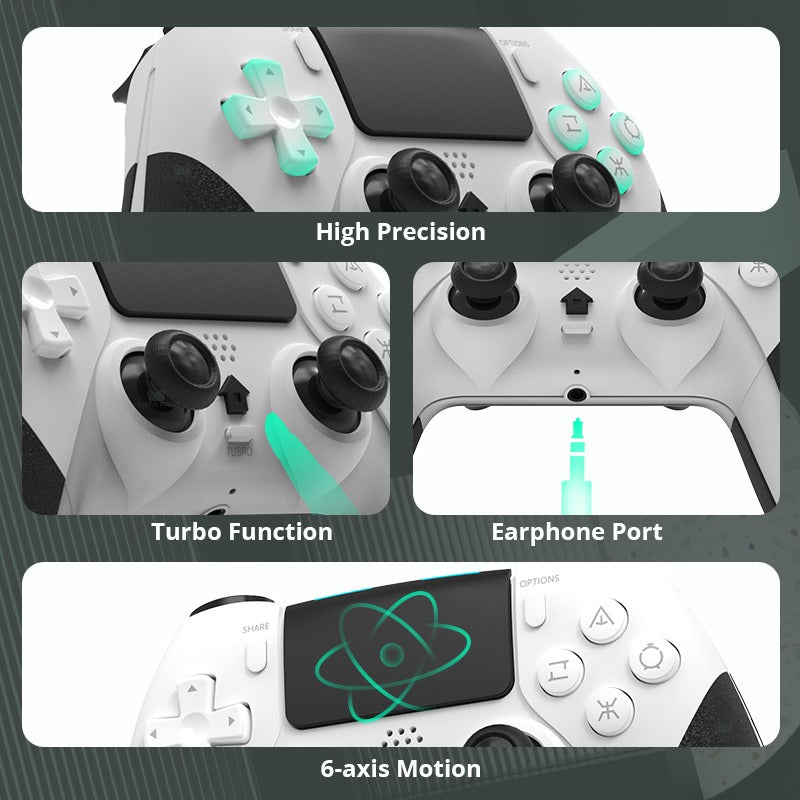 Wireless PS4 Controller with Vibration and Turbo Button
