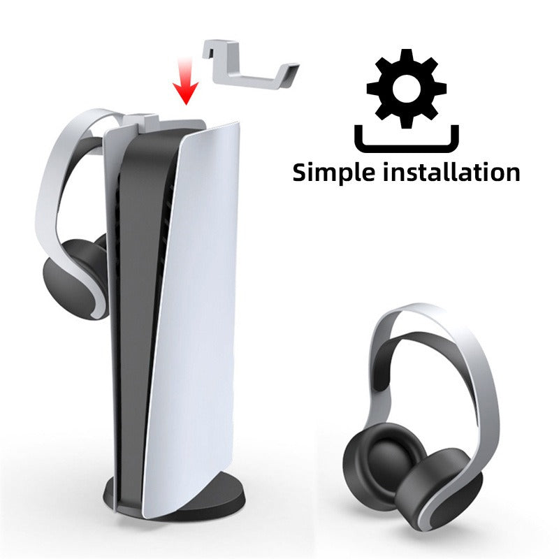 PS5 Headset Holder with Silicone Pad for Console Side