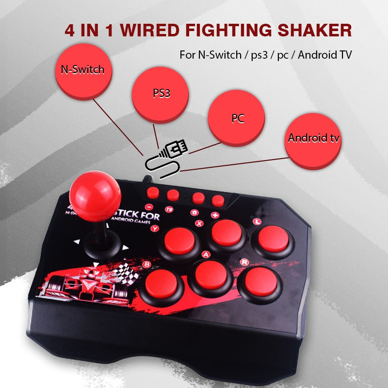 Wired Arcade Fight Stick for Switch, PS3, PC & Android