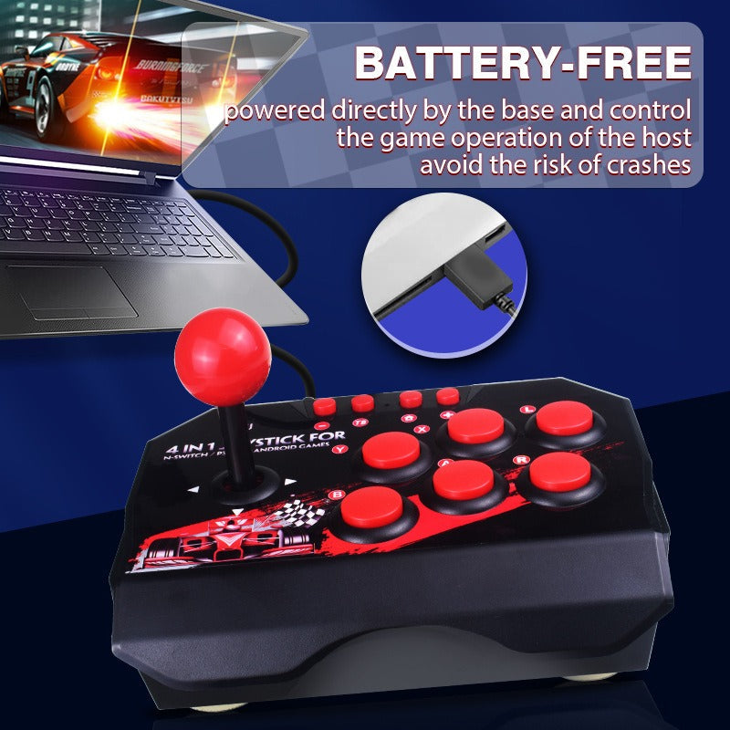 Wired Arcade Fight Stick for Switch, PS3, PC & Android