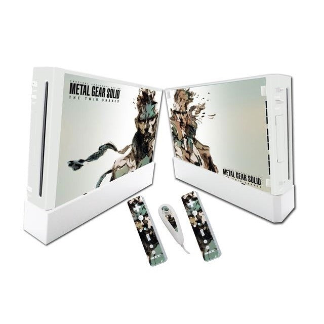 Wii Console Skin Set with Matching Vinyl Controller Wraps
