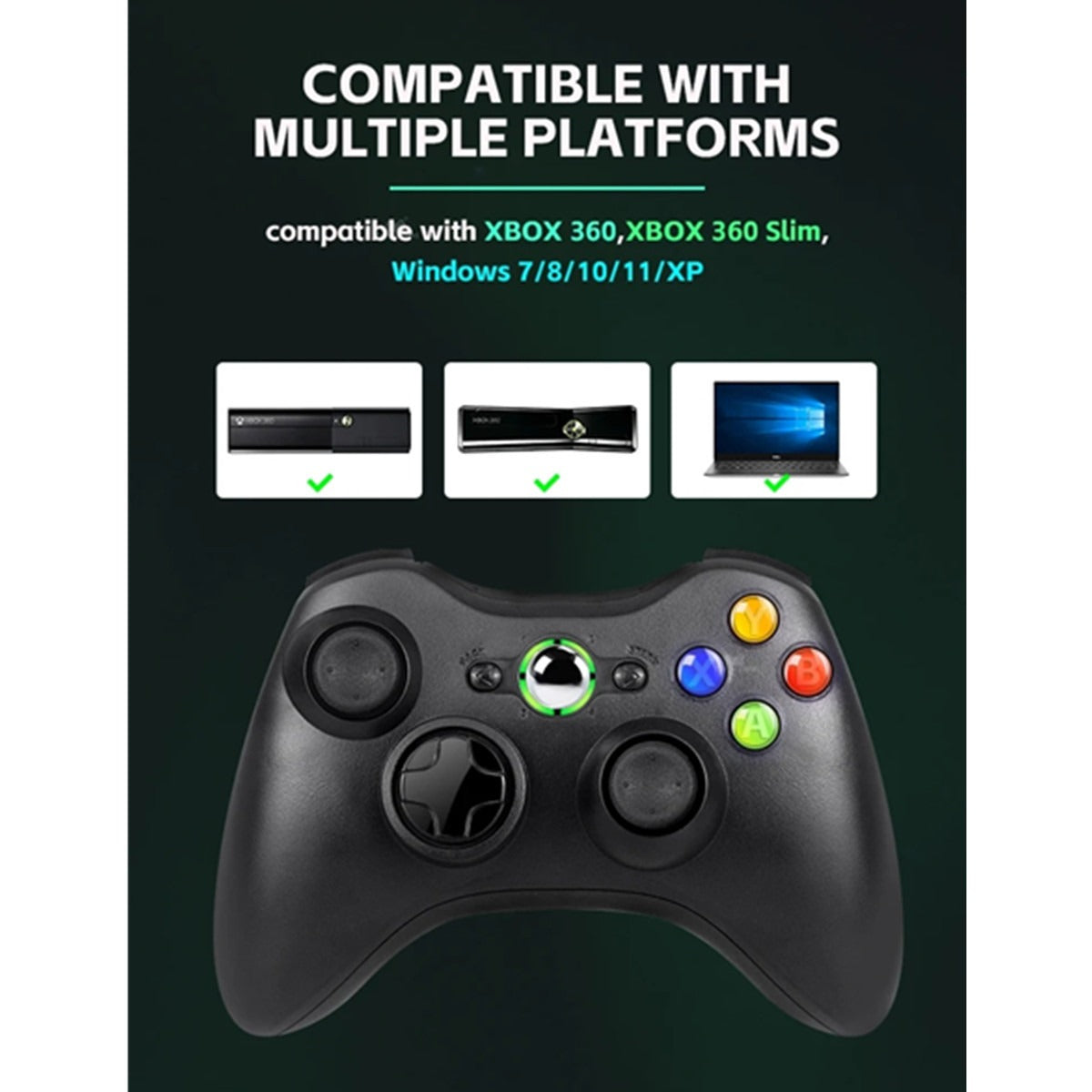 Wireless Xbox 360 Controller for PC with Dual Vibration