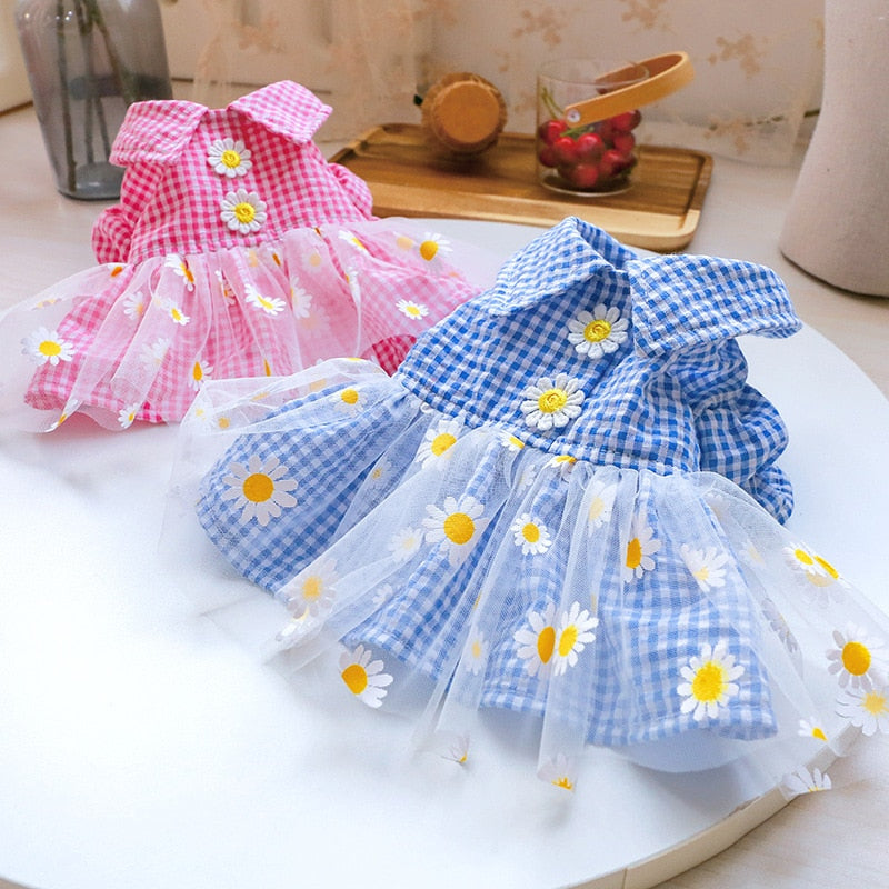 Summer Dog Dress with Breezy Daisy Tulle Skirt Outfit