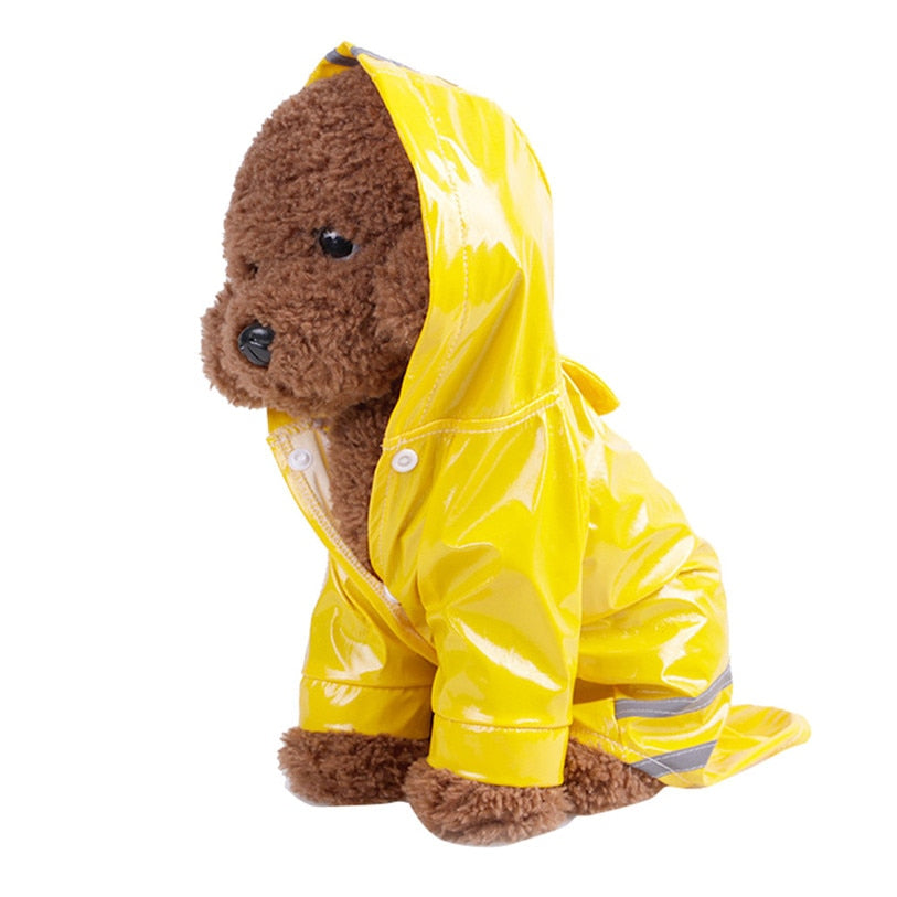 Dog Rain Coat With Reflective Stripes for Wet Walks