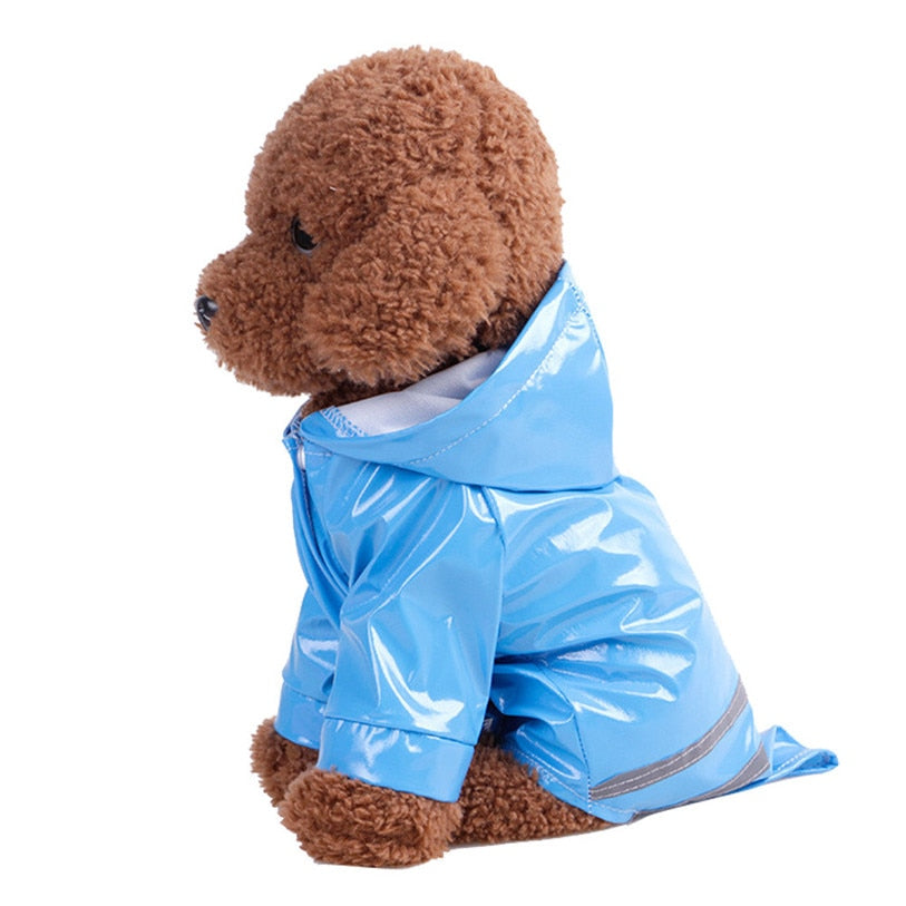 Dog Rain Coat With Reflective Stripes for Wet Walks