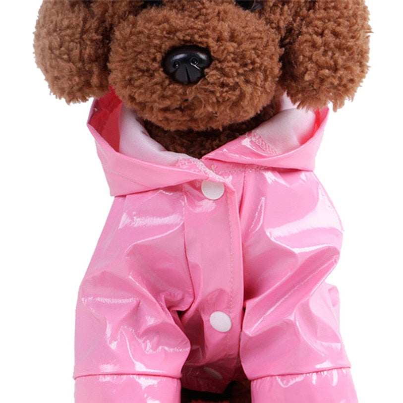 Dog Rain Coat With Reflective Stripes for Wet Walks