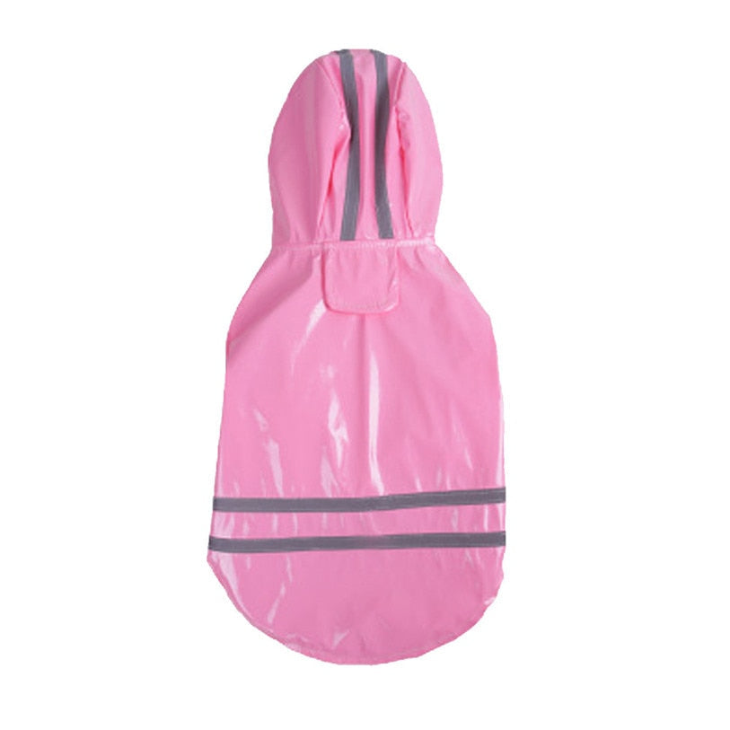 Dog Rain Coat With Reflective Stripes for Wet Walks