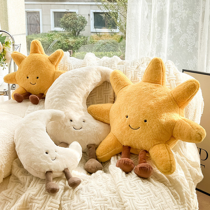 Sun-Shaped Accent Pillow for Cozy Playful Room Decor