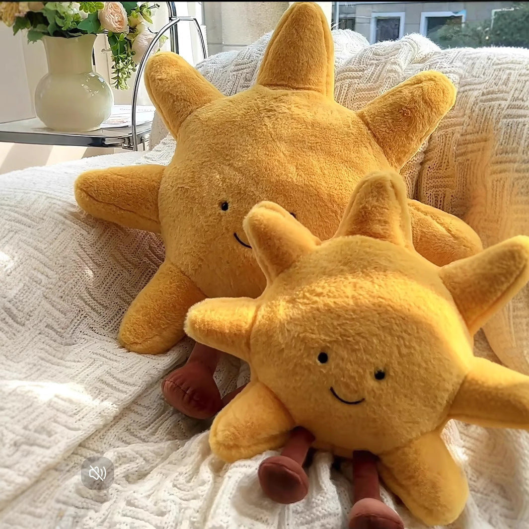 Sun-Shaped Accent Pillow for Cozy Playful Room Decor