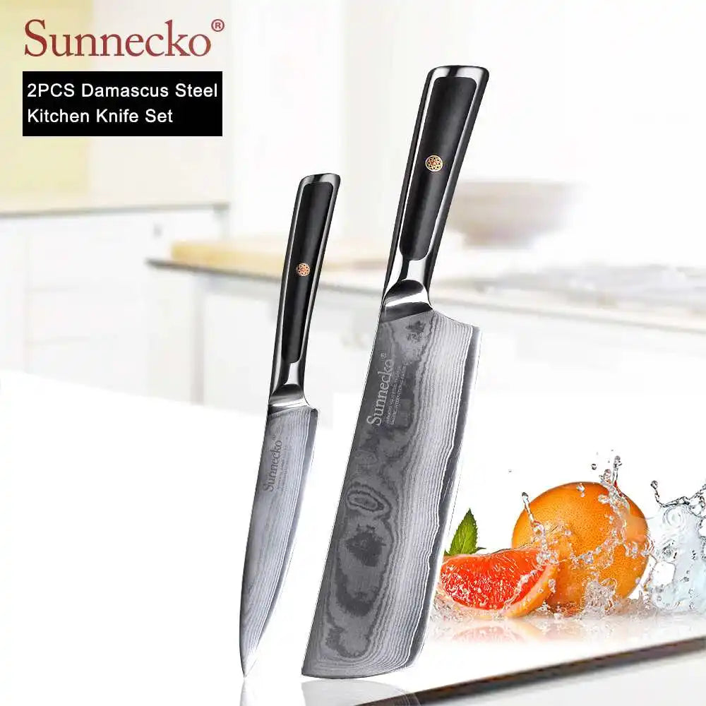4-Piece Damascus Steel Kitchen Knife Set, VG10 Core