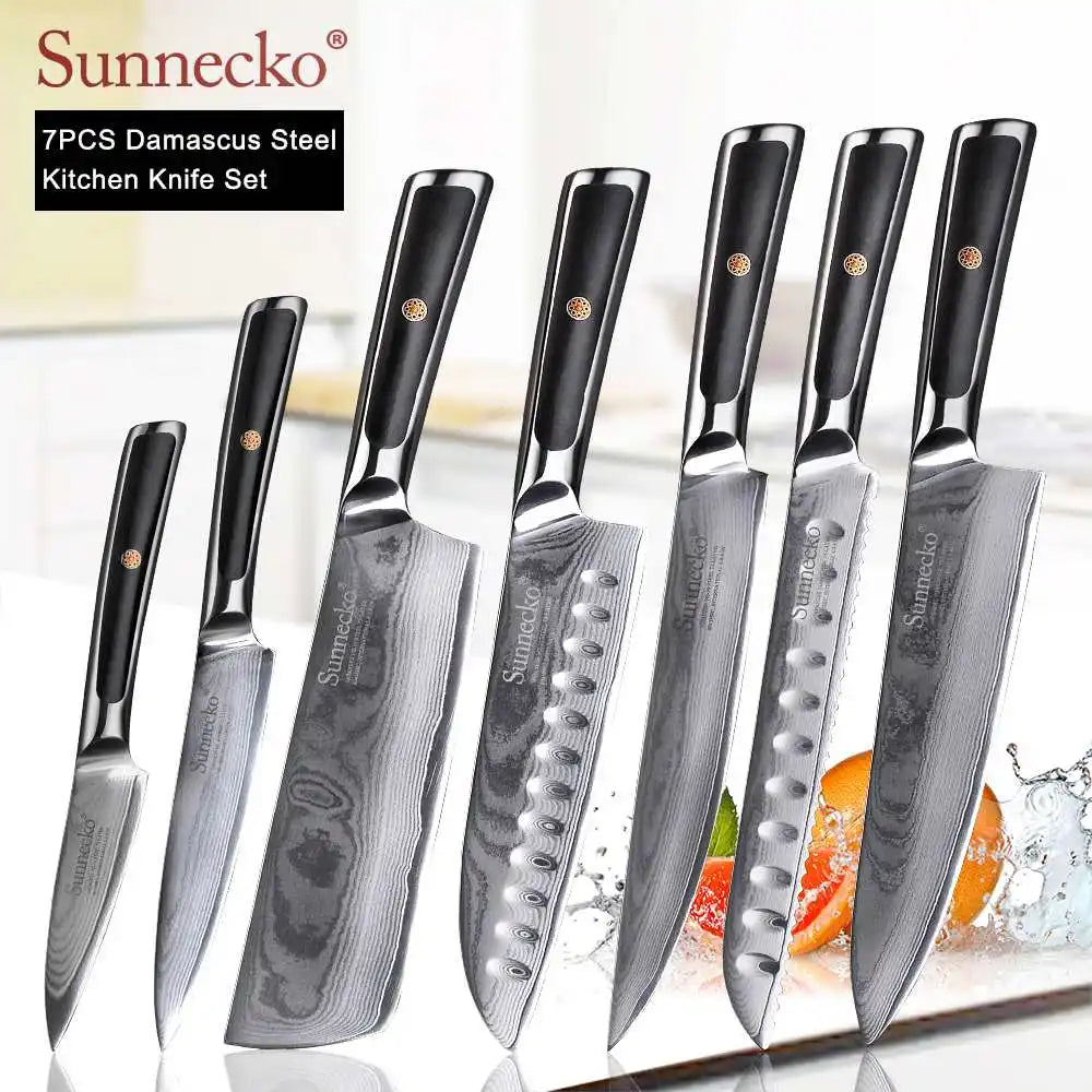 4-Piece Damascus Steel Kitchen Knife Set, VG10 Core
