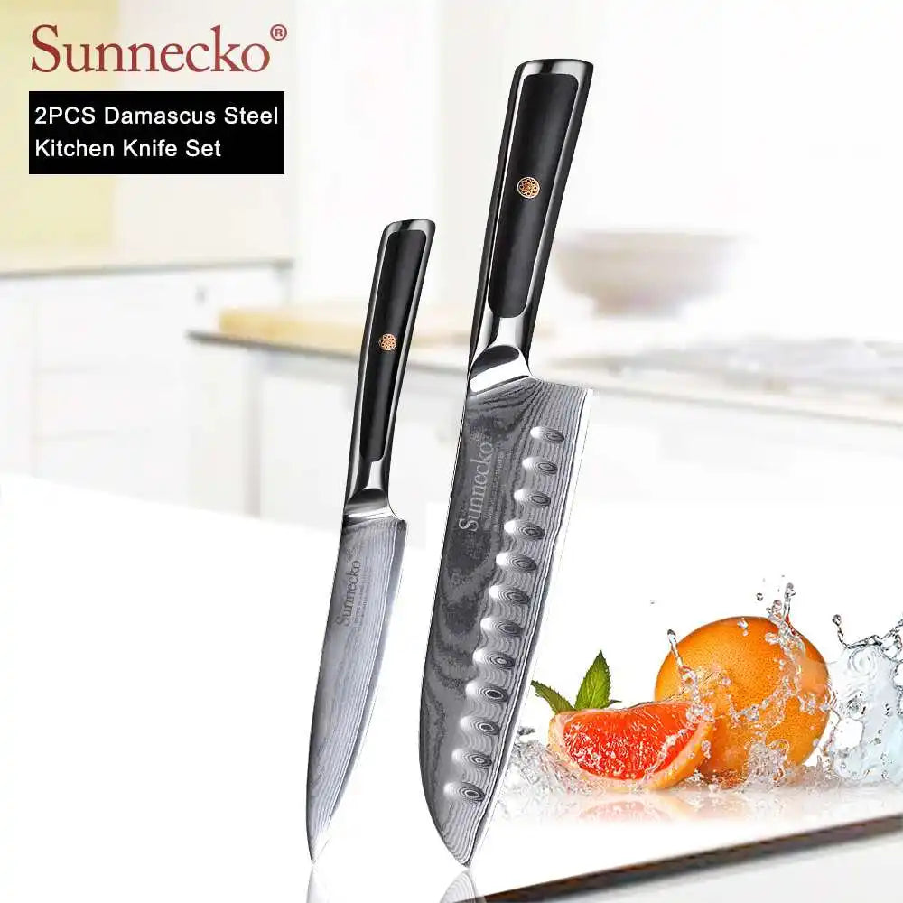 4-Piece Damascus Steel Kitchen Knife Set, VG10 Core