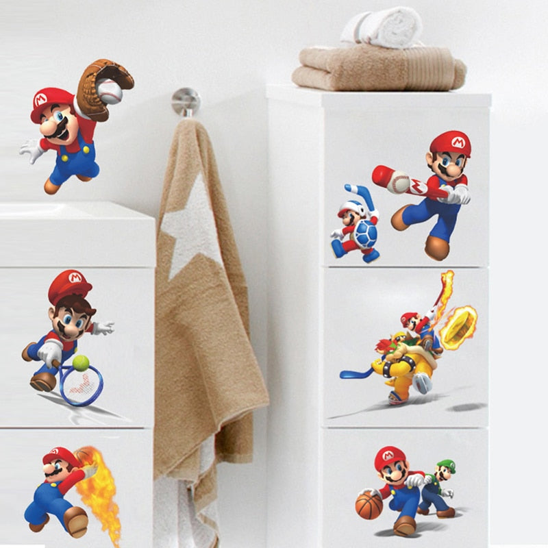 Super Mario Wall Stickers for Colorful Kids' Room Decor