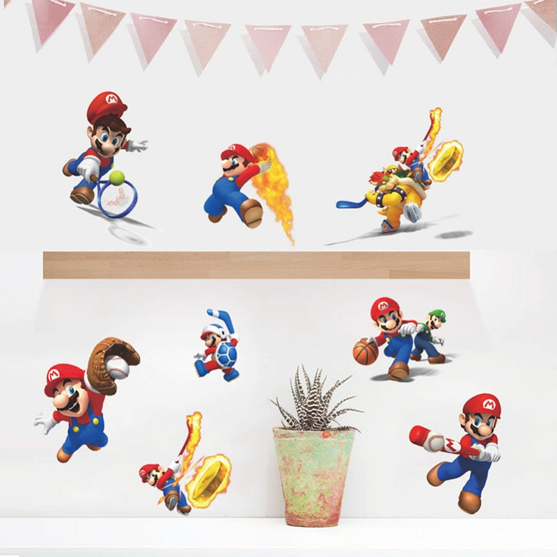 Super Mario Wall Stickers for Colorful Kids' Room Decor