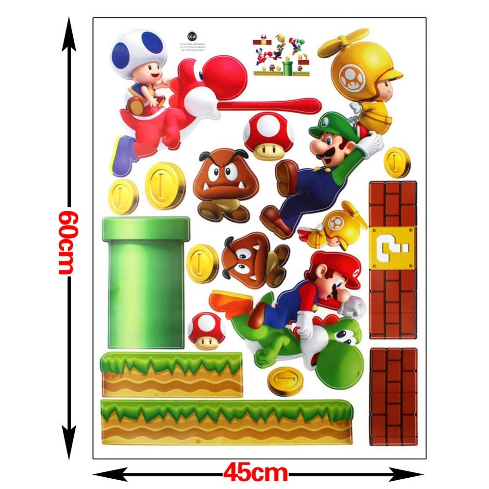 Super Mario Wall Stickers for Colorful Kids' Rooms