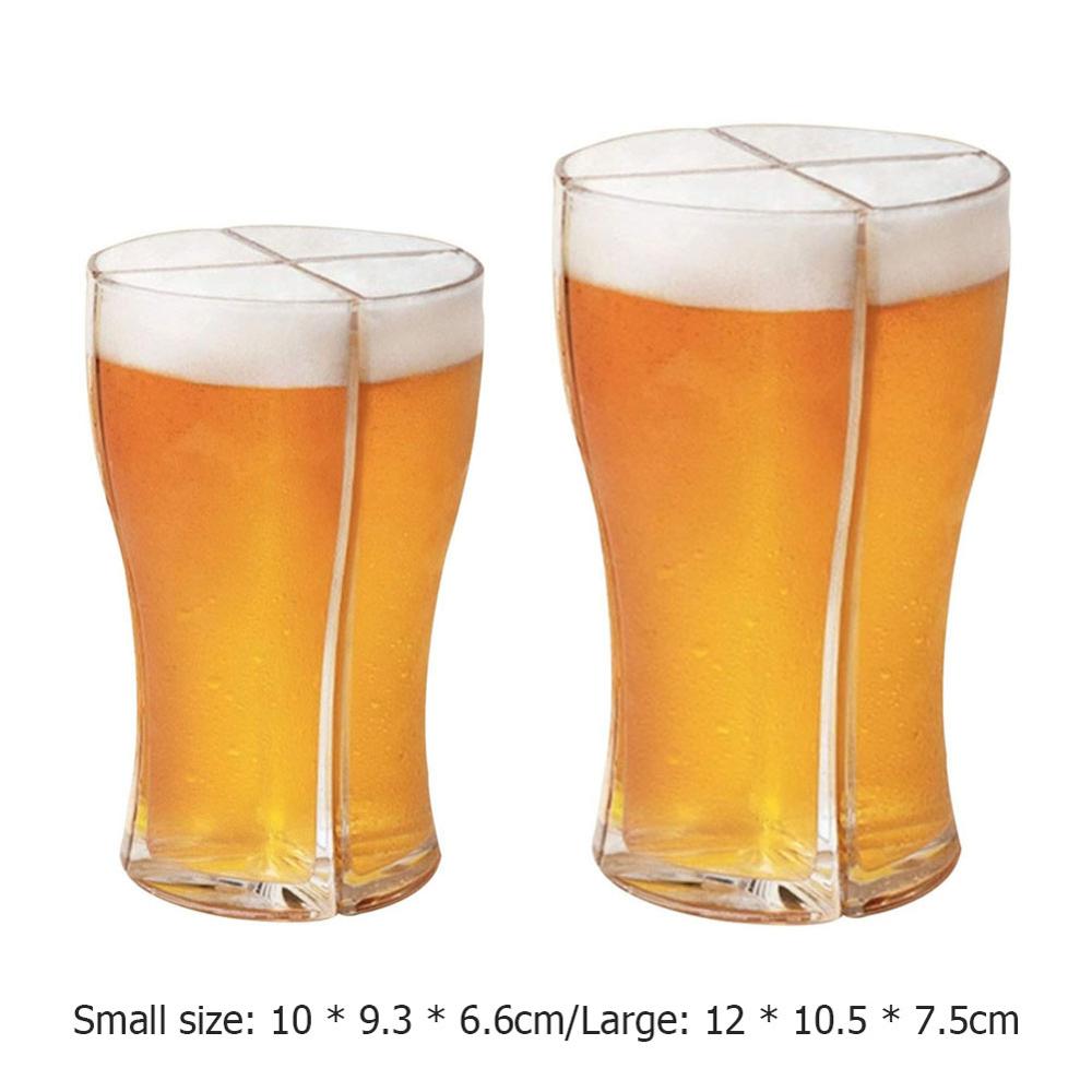Four-Part Separable Beer Glass for Parties and Clubs