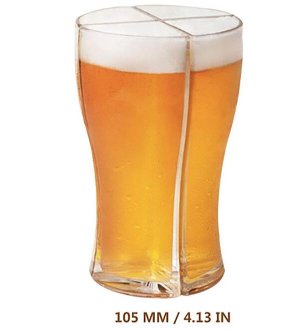 Four-Part Separable Beer Glass for Parties and Clubs