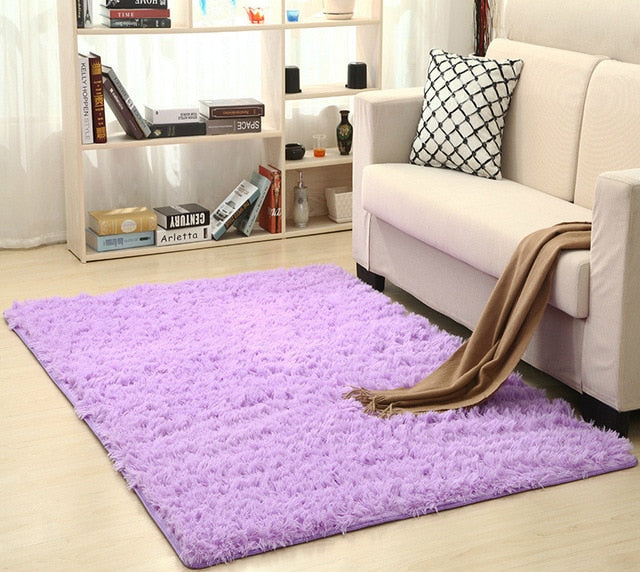 Silky Shag Area Rug for Cozy Modern Bedroom Decor