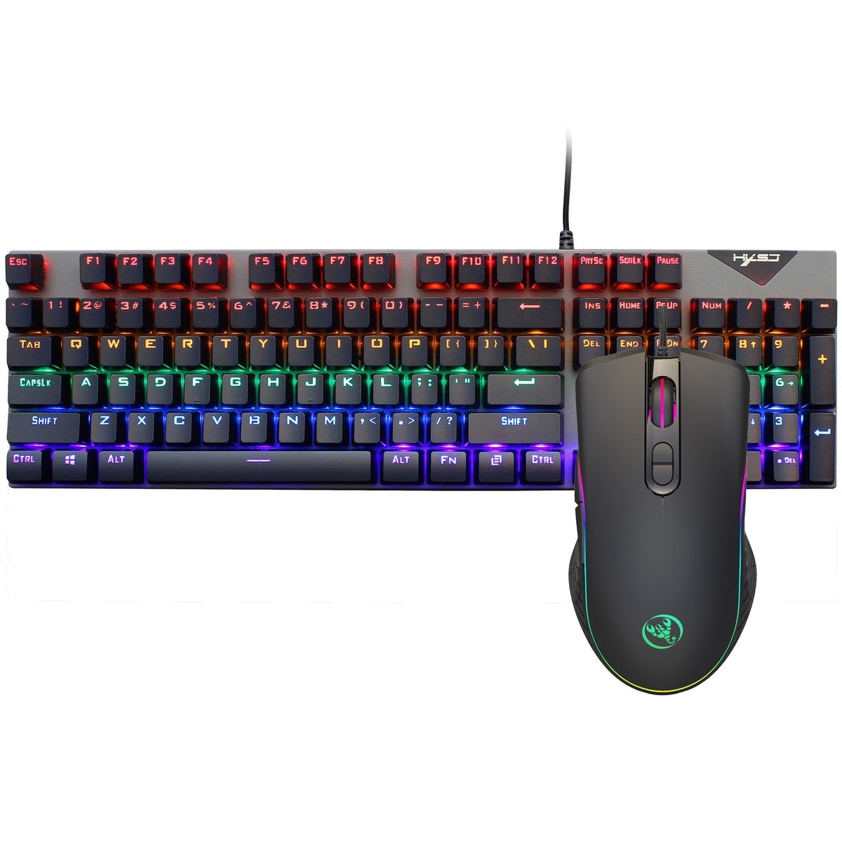 Wired RGB Gaming Keyboard and Mouse Set with 104 Keys