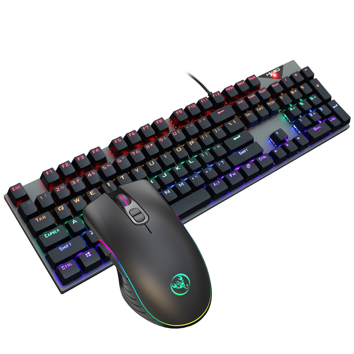 Wired RGB Gaming Keyboard and Mouse Set with 104 Keys