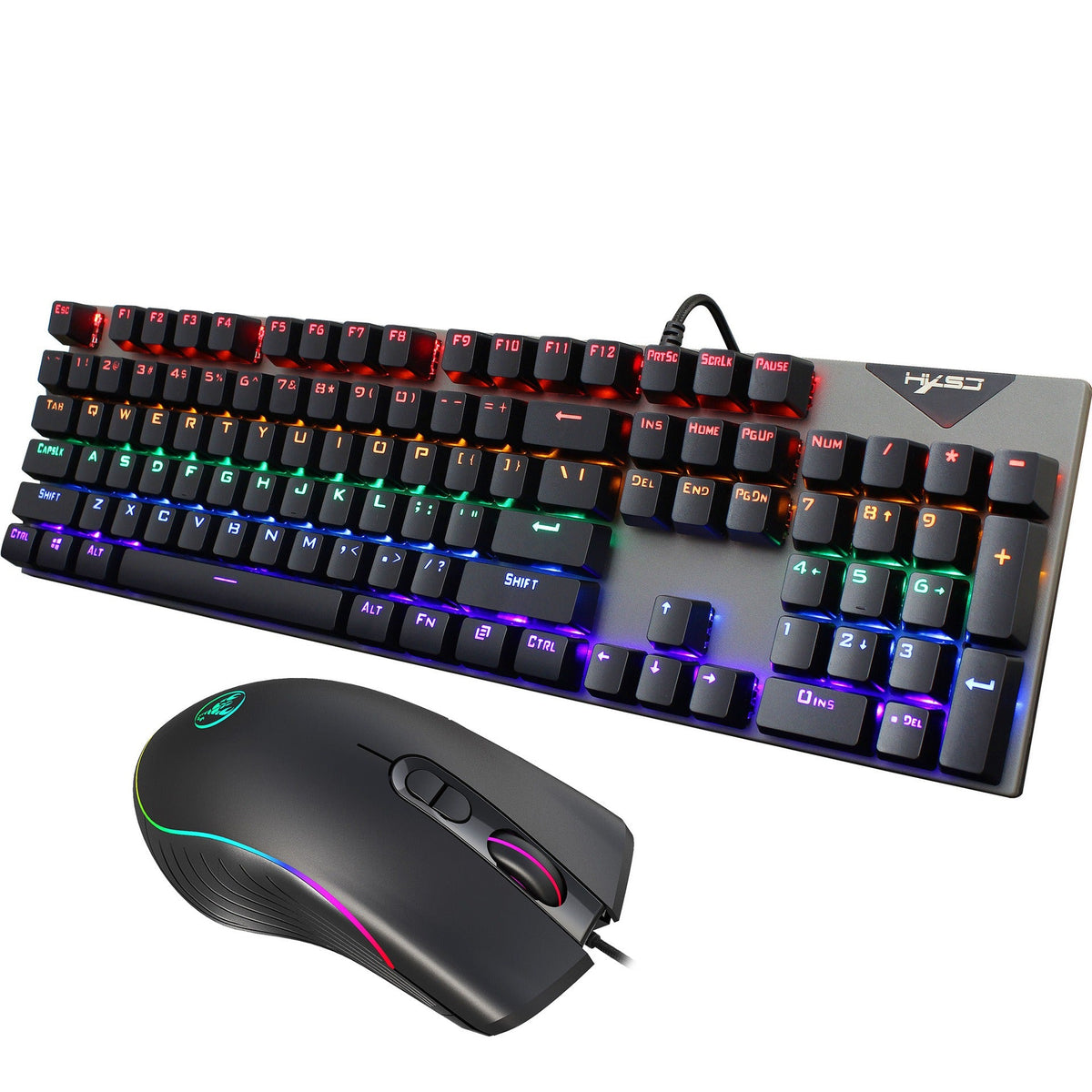 Wired RGB Gaming Keyboard and Mouse Set with 104 Keys