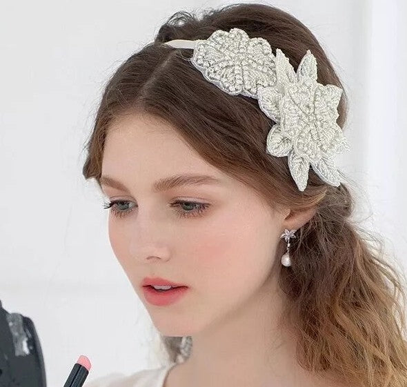 Bridal Crystal Flower Headband for Romantic Wedding Hair