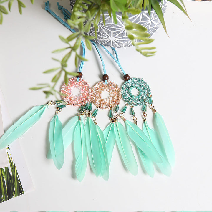 Dream Catcher Car Pendant – Colorful Boho Interior Charm