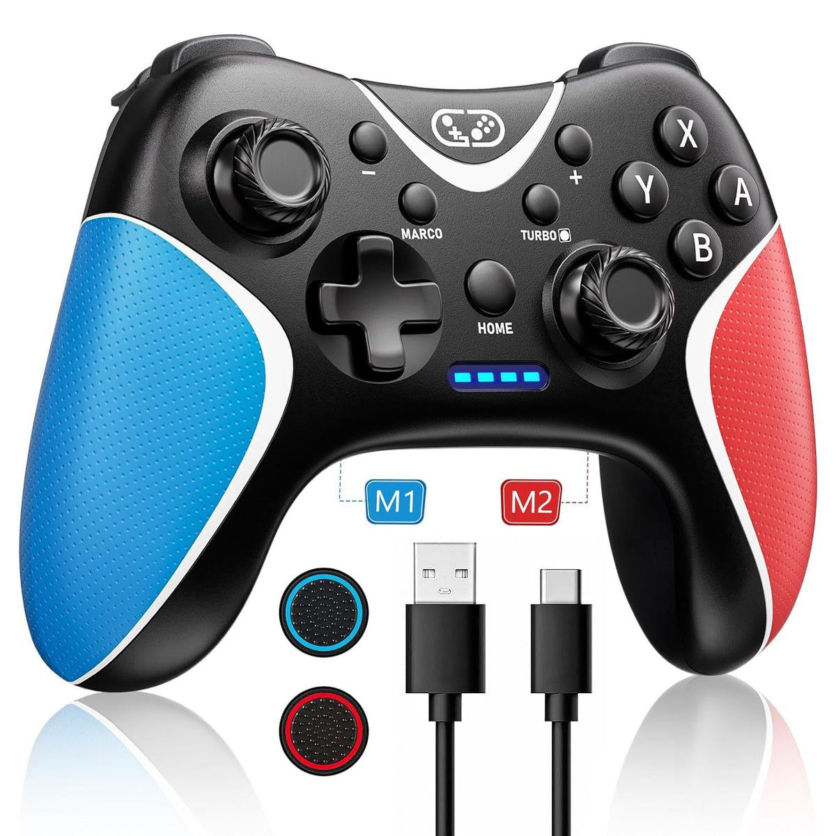 Switch Wireless Controller with Turbo and Macro Buttons