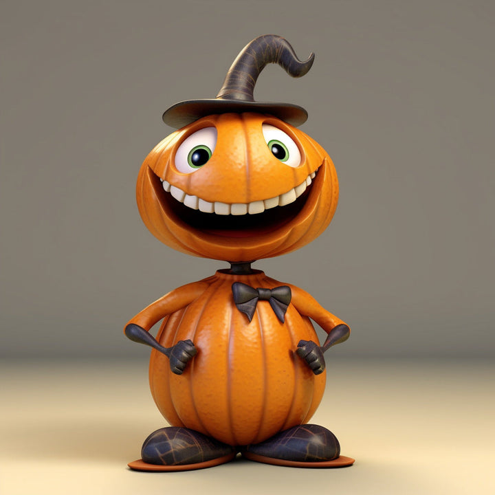 Tabletop Pumpkin Figurine for Playful Halloween Decor