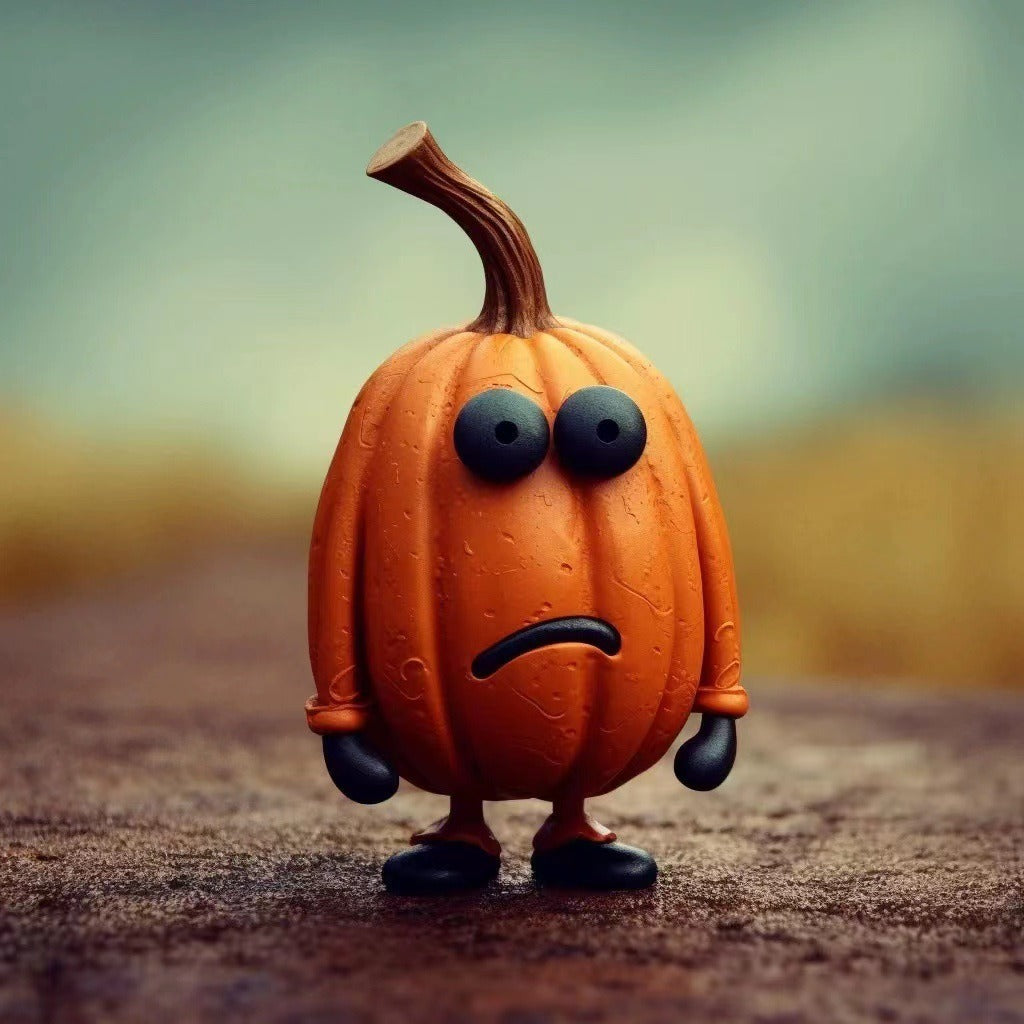 Tabletop Pumpkin Figurine for Playful Halloween Decor