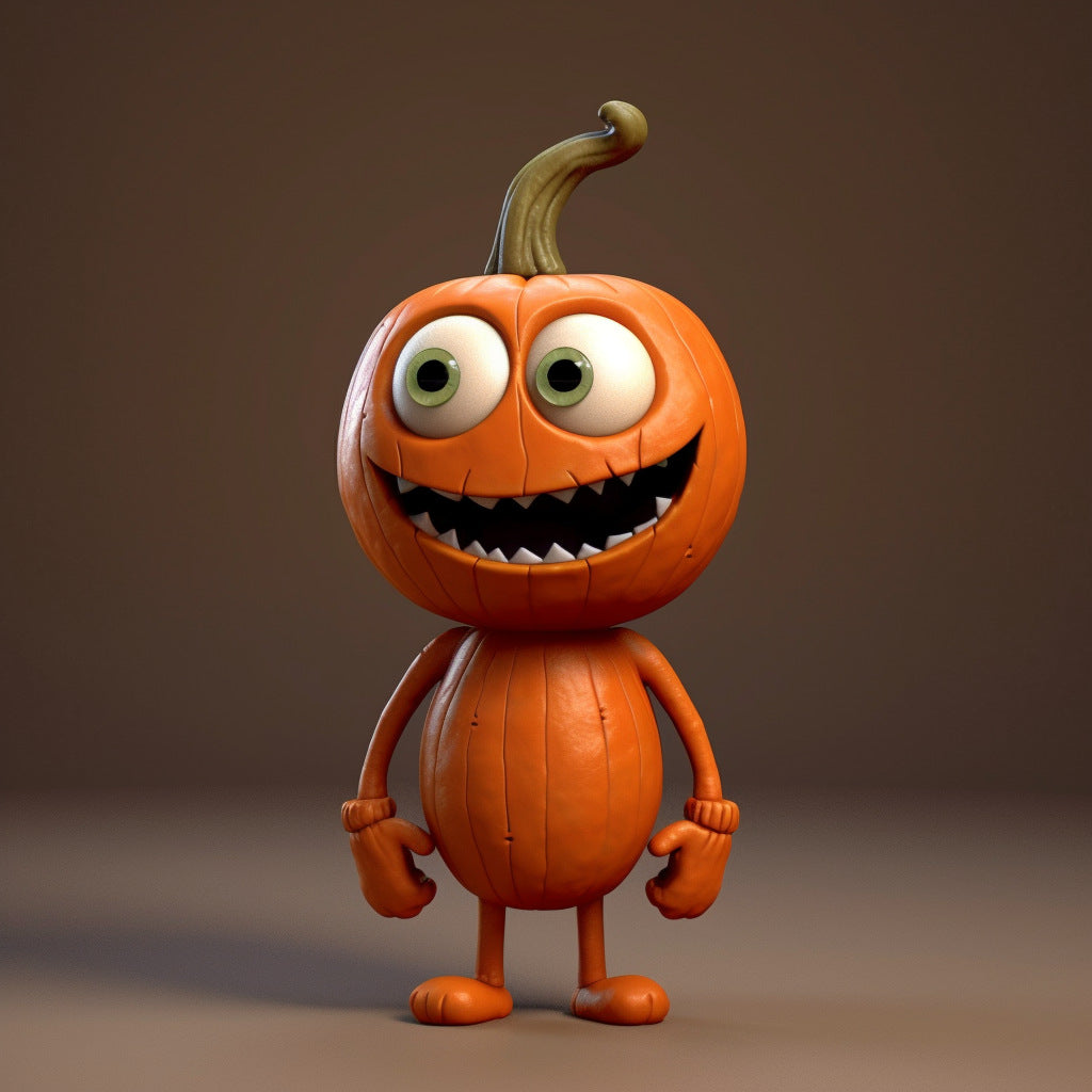 Tabletop Pumpkin Figurine for Playful Halloween Decor