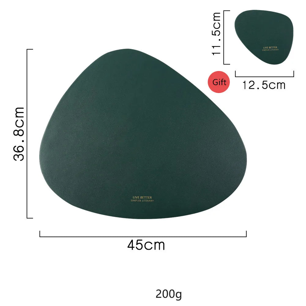 PU Leather Placemat and Coaster Set for Dining Table