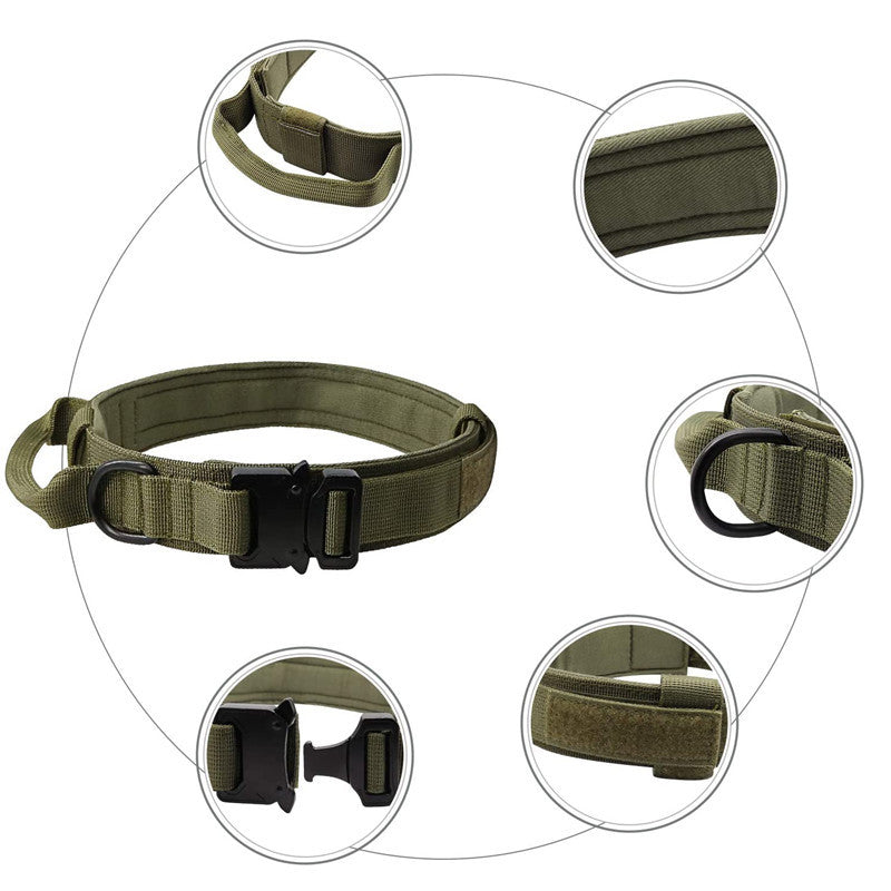 Tactical Dog Collar for Secure Outdoor Control & Comfort