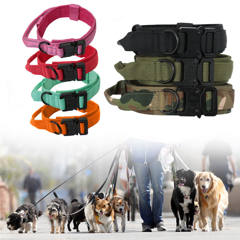 Tactical Dog Collar & Leash Set With Shock-Absorbing Grip