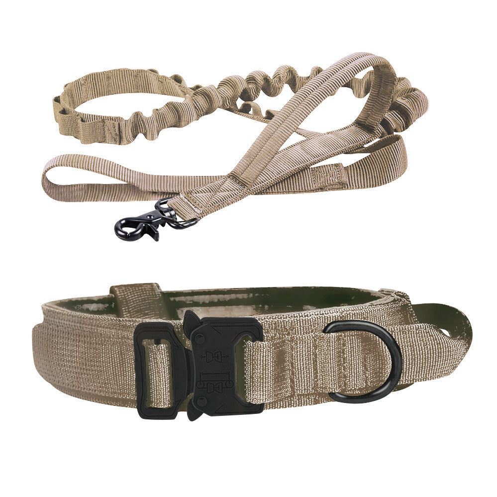 Tactical Dog Collar & Leash Set With Shock-Absorbing Grip