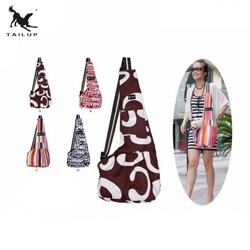 Small Dog Sling Carrier for Hands-Free Outdoor Walks